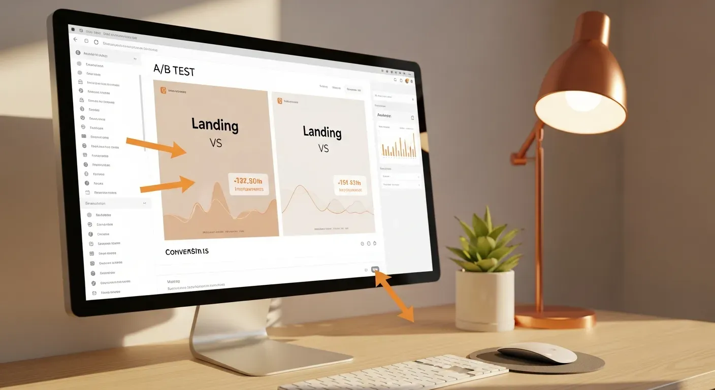 Optimización de diseño página web de ventas con pruebas A/B y métricas de conversión mejoradas