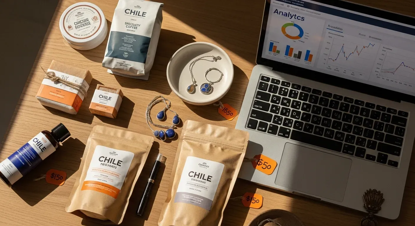 Productos chilenos exitosos para vender al crear una tienda virtual: cosméticos, café y joyería