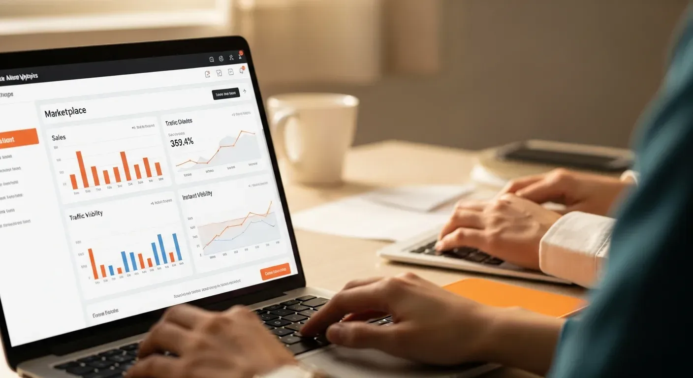 Beneficios de marketplaces mostrando alcance inmediato y herramientas en tienda online vs marketplace